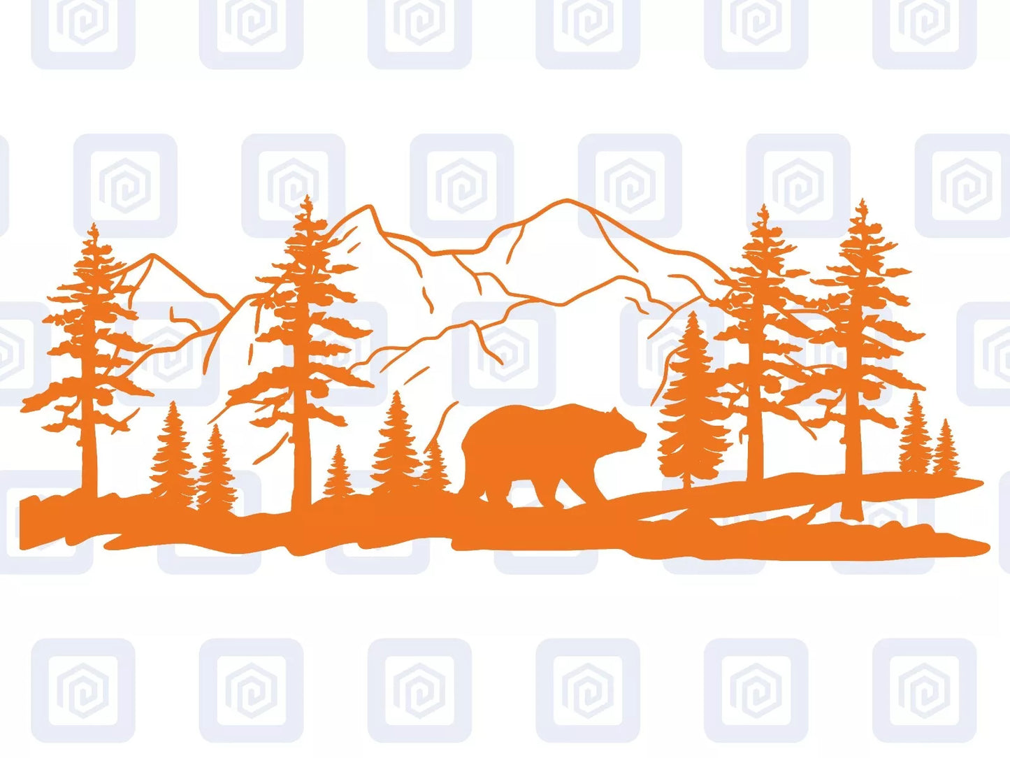 LARGE Bear Mountain Forrest Vinyl Decals For Camper Van Caravan Sticker Graphic