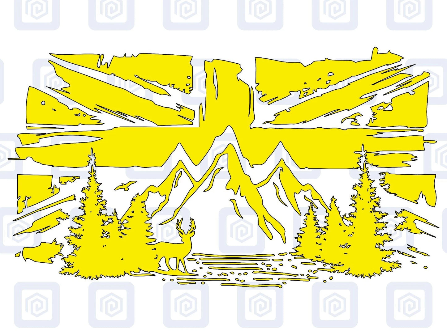 Union Jack Mountain Deer Vinyl Decals For Camper Van Caravan Sticker Graphic