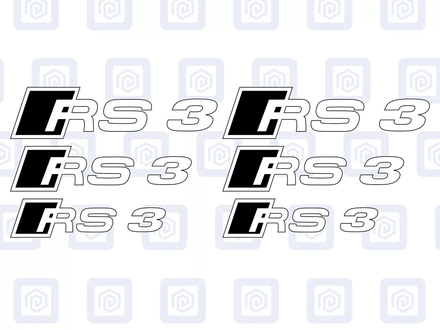 Audi RS3 Style Brake Caliper Decals A3 Hatch Sportback Sticker Logos (set of 6)