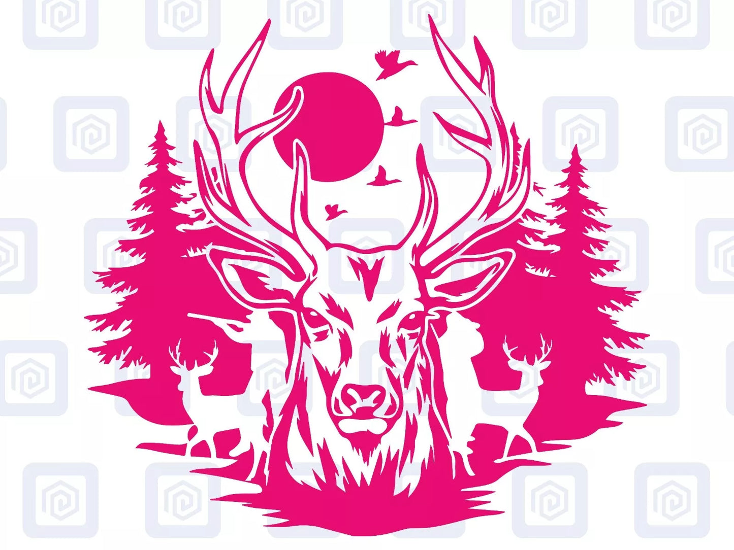 Deer Forrest Vinyl Decal For Campervan Van Caravan Sticker Graphic Camping LARGE