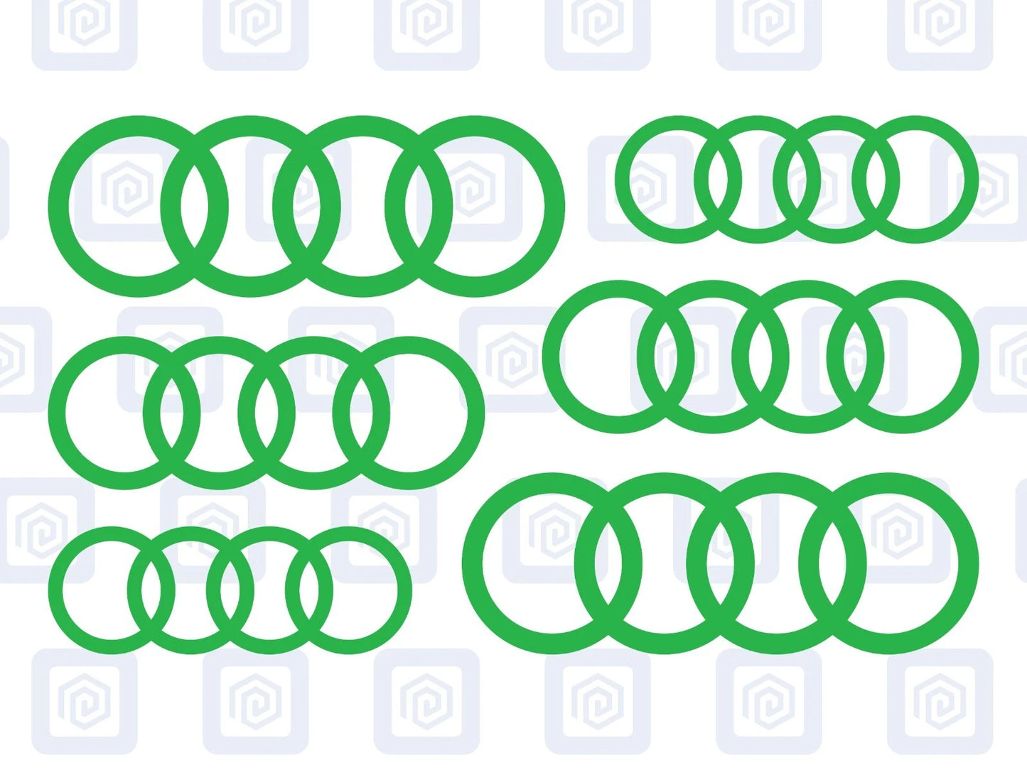 Rings Brake Caliper Decal Style Stickers Fits A3 A4 A5 A6 TT - 3 SIZES - x 6