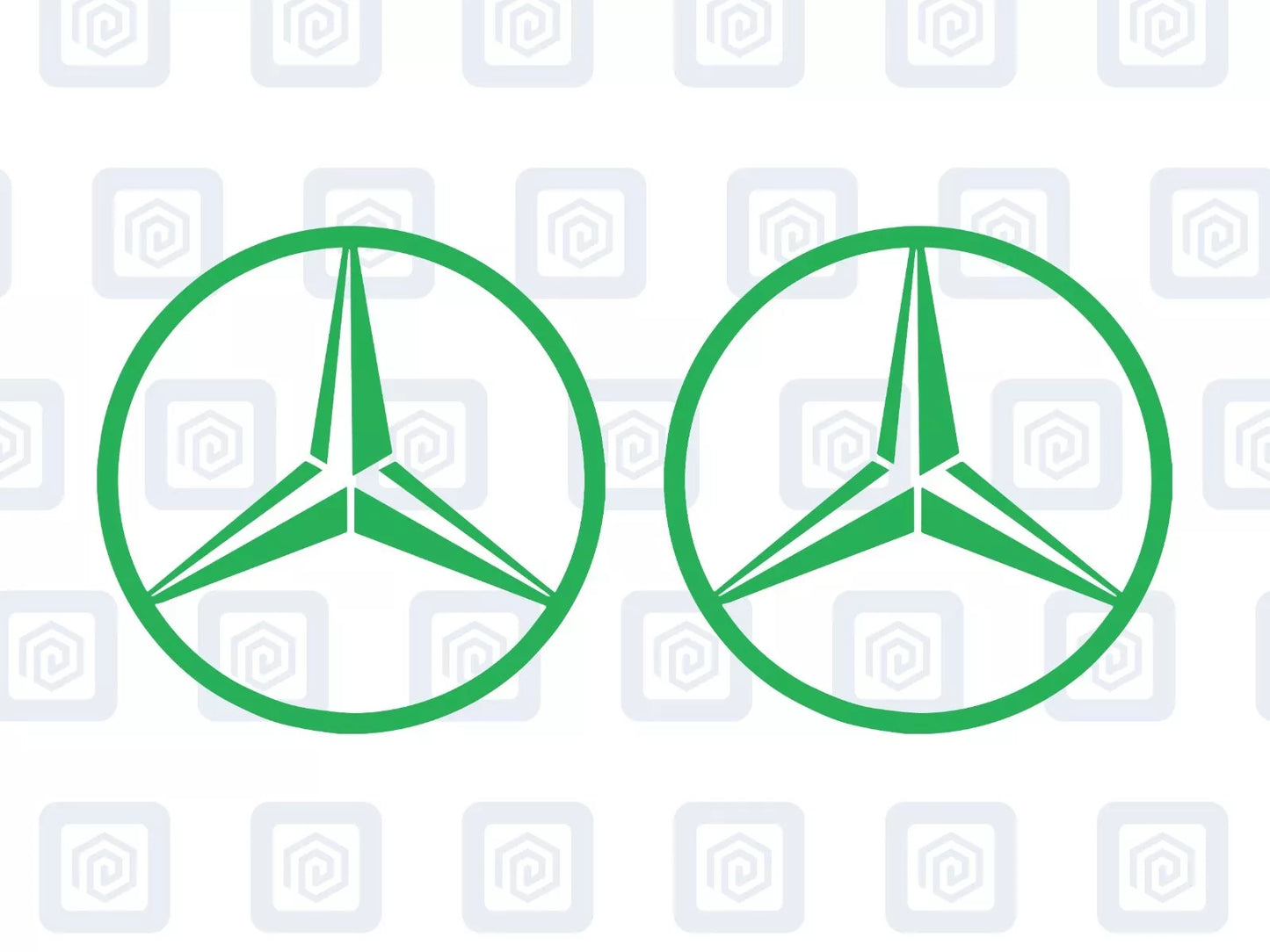 Mercedes Benz Style Vinyl Decal Sticker Logo x 2 AMG A B C E S CLASS