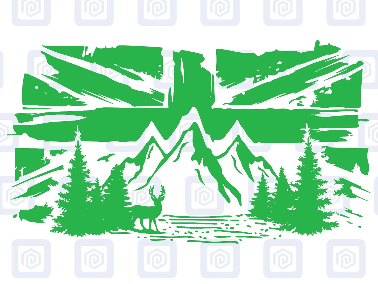 Union Jack Mountain Deer Vinyl Decals For Camper Van Caravan Sticker Graphic