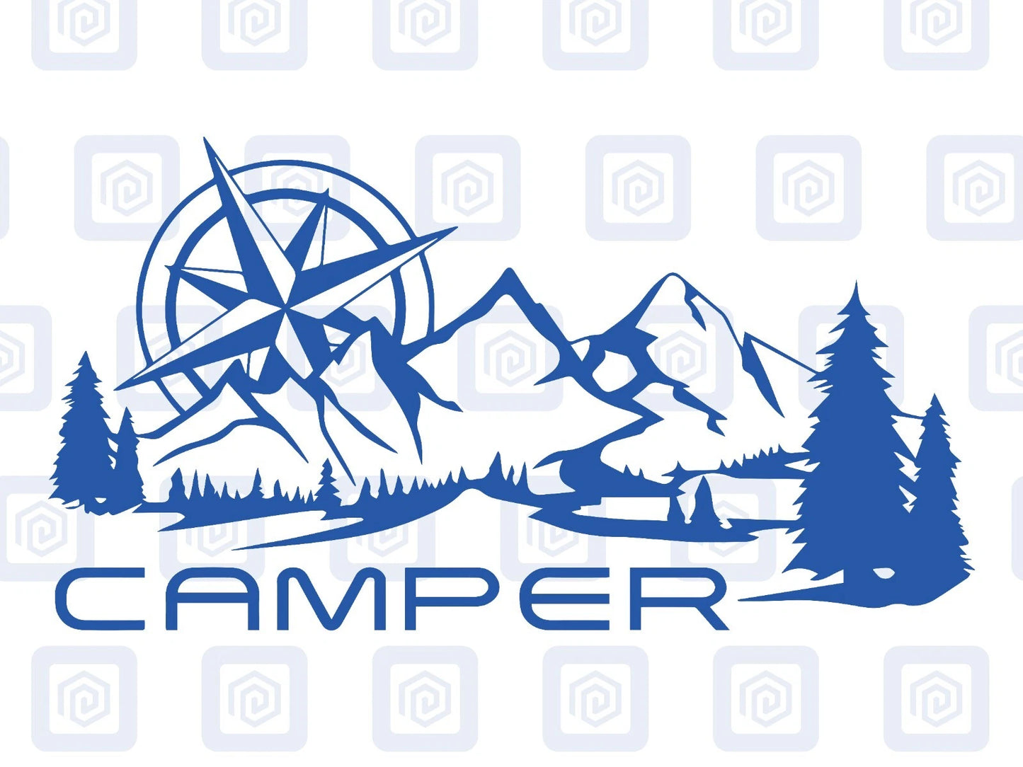 Camper Mountain Wood Vinyl Decals For Camper Van Caravan Sticker Graphic