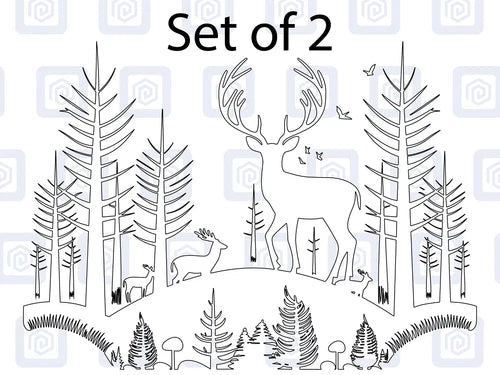 2x Scenic Woodland Mountain Vinyl Decals For Camper Van Caravan Sticker Graphic