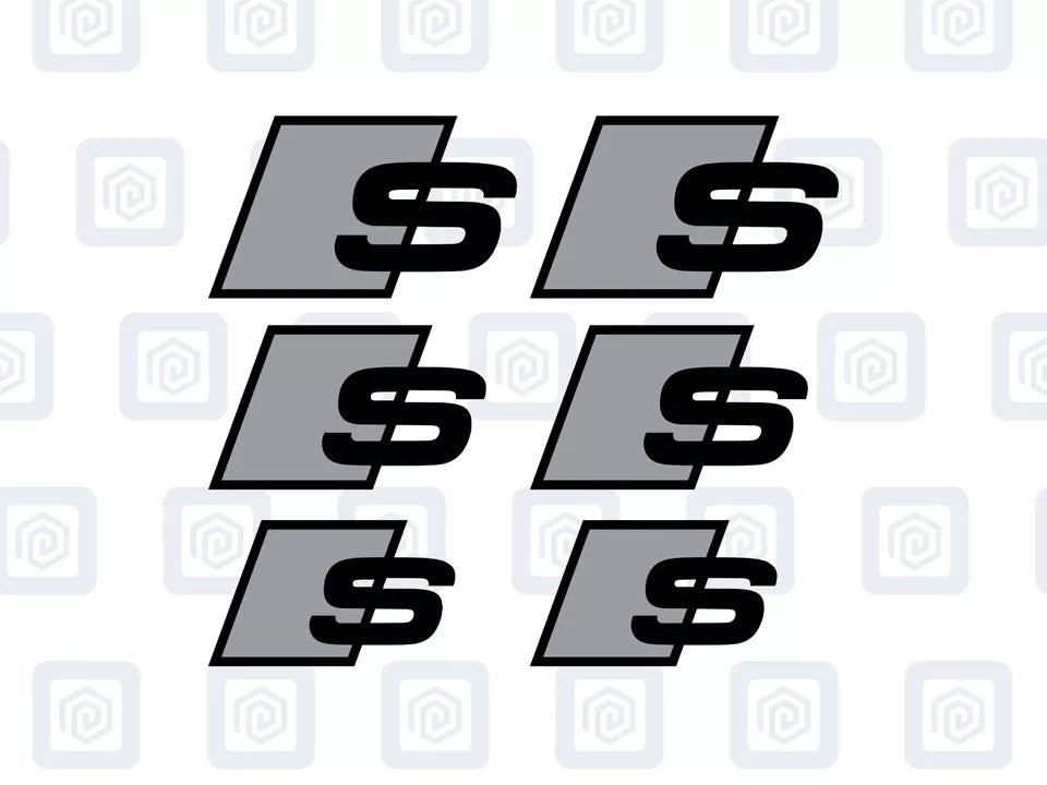 Audi S Brake Caliper Decals Fits A1 A3 A4 A5 A6 A7 sticker logos (set of 6)