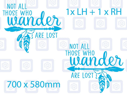Not All Who Wander Are Lost Vinyl Decals For Camper Van Caravan Sticker Graphic