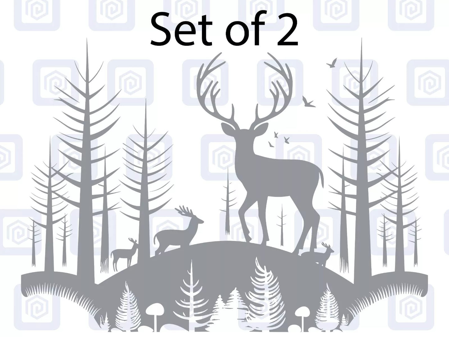 2x Scenic Woodland Mountain Vinyl Decals For Camper Van Caravan Sticker Graphic