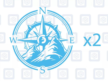 2x Roundel Compass Vinyl Decals For Camper Motorhome Caravan Sticker Graphic
