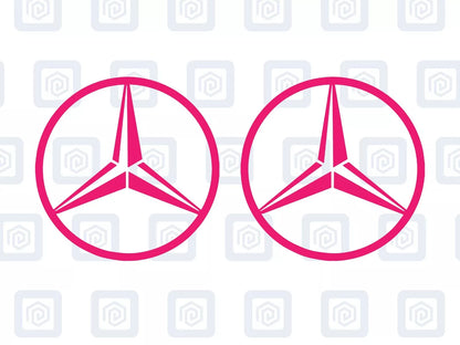 Mercedes Benz Style Vinyl Decal Sticker Logo x 2 AMG A B C E S CLASS