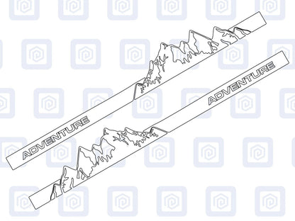 2.2m Adventure Full Side Vinyl Decals For Campervan Motorhome Caravan Graphic