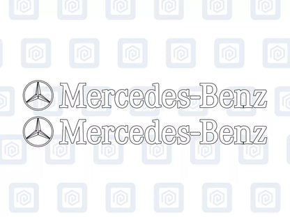 Mercedes Benz Side Skirt Style Vinyl Decal Sticker Logo x 2 AMG A B C E S CLASS