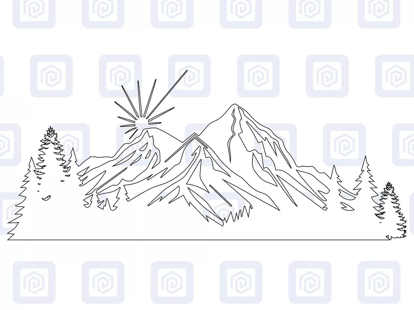 LARGE Mountain Forrest Hiking Lake Nature Vinyl Decal Camper Van Caravan Sticker