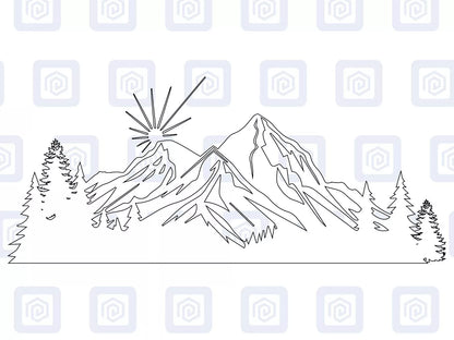 LARGE Mountain Forrest Hiking Lake Nature Vinyl Decal Camper Van Caravan Sticker