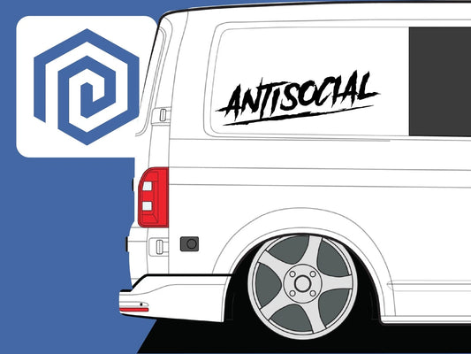 Antisocial Sticker JDM DUB Euro Stance VAG Vinyl Decal Graphic
