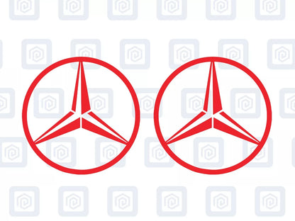 Mercedes Benz Style Vinyl Decal Sticker Logo x 2 AMG A B C E S CLASS