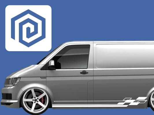 2x Squares Shapes Side Stripe Vinyl Decals Camper Van Caravan Sticker Graphic
