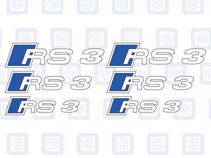 Audi RS3 Style Brake Caliper Decals A3 Hatch Sportback Sticker Logos (set of 6)