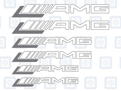 AMG Brake Caliper Decals sticker logos (set of 6)