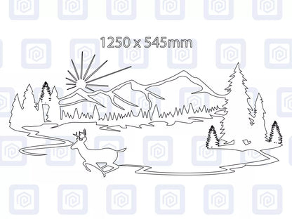 XL Mountain Lake Side Scenic Vinyl Decals For Camper Van Caravan Sticker Graphic
