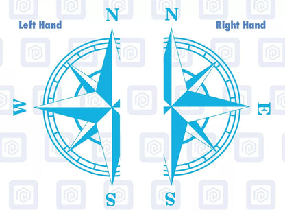 2x Half Compass Round Vinyl Decals For Camper Motorhome Caravan Sticker Graphic