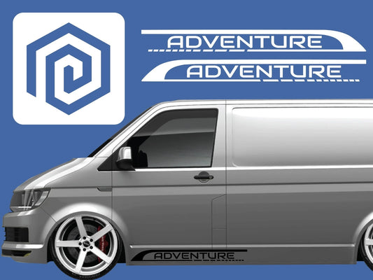 2x Adventure Side Graphics Vinyl Decal For Camper Van Caravan Motorhome Sticker