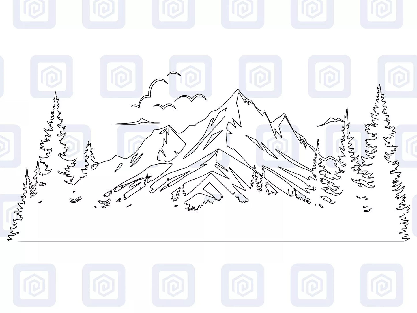 LARGE Mountain Forrest Nature Vinyl Decal Camper Van Caravan Sticker Graphic