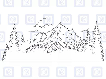 LARGE Mountain Forrest Nature Vinyl Decal Camper Van Caravan Sticker Graphic