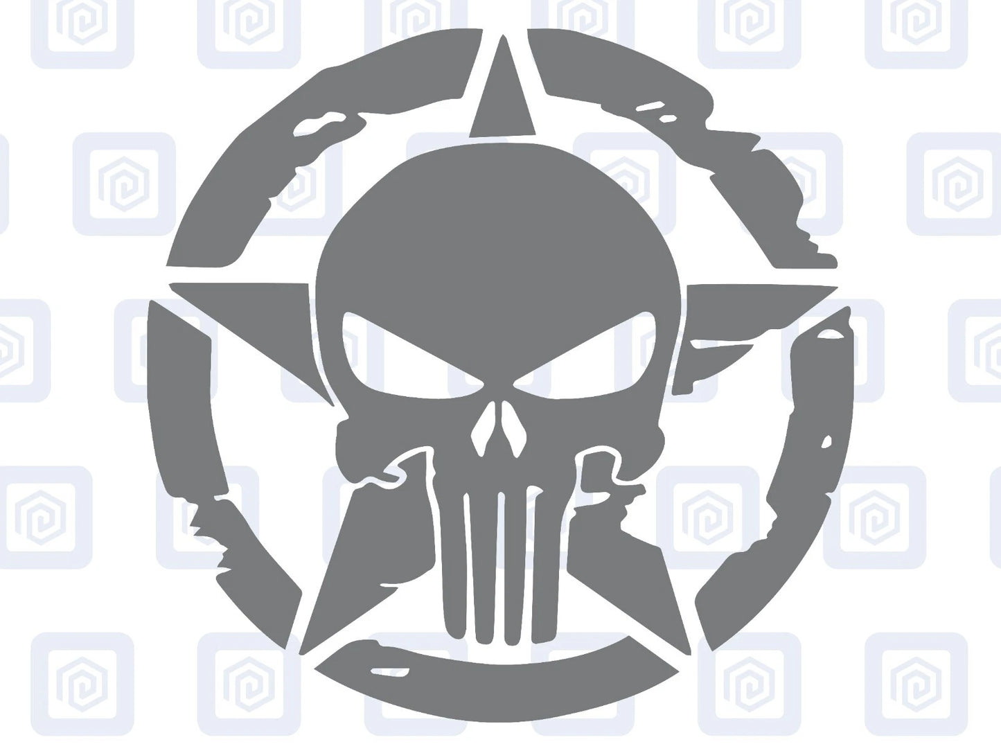 Skull Star Punisher Circle Decals For Camper Van Caravan Sticker Graphic