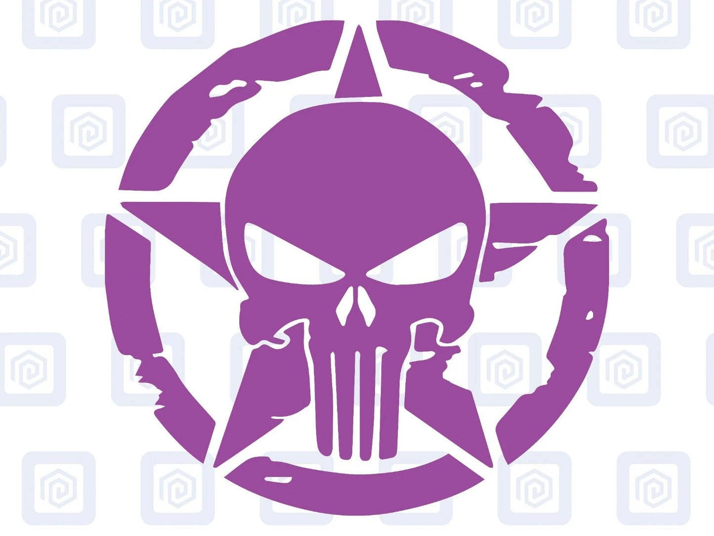 Skull Star Punisher Circle Decals For Camper Van Caravan Sticker Graphic