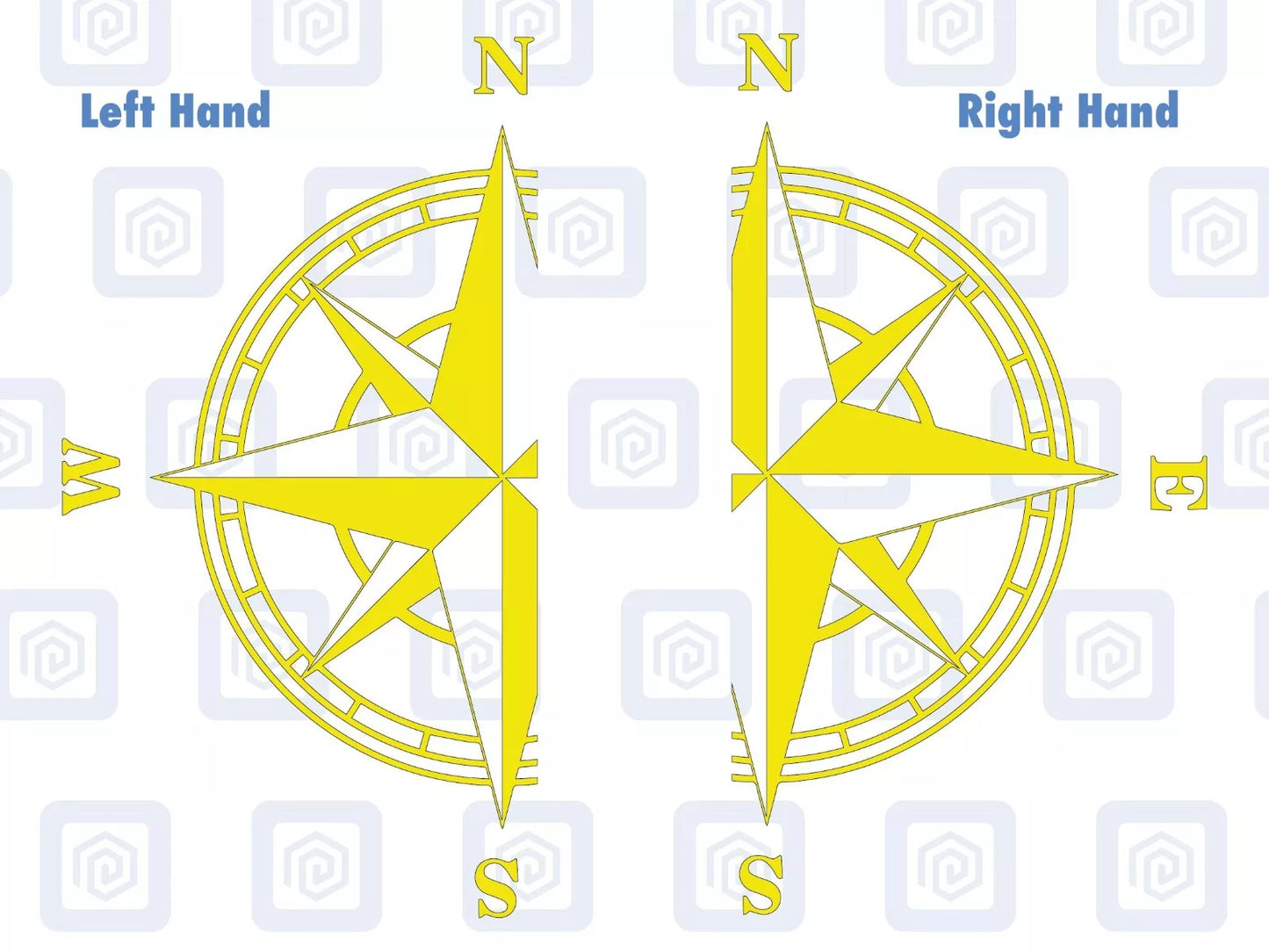2x Half Compass Round Vinyl Decals For Camper Motorhome Caravan Sticker Graphic
