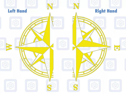 2x Half Compass Round Vinyl Decals For Camper Motorhome Caravan Sticker Graphic