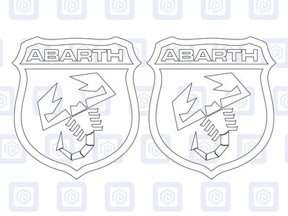 Fiat Abarth 500 595 695 Crest Scorpion Decal Sticker Pair (Set of 2)