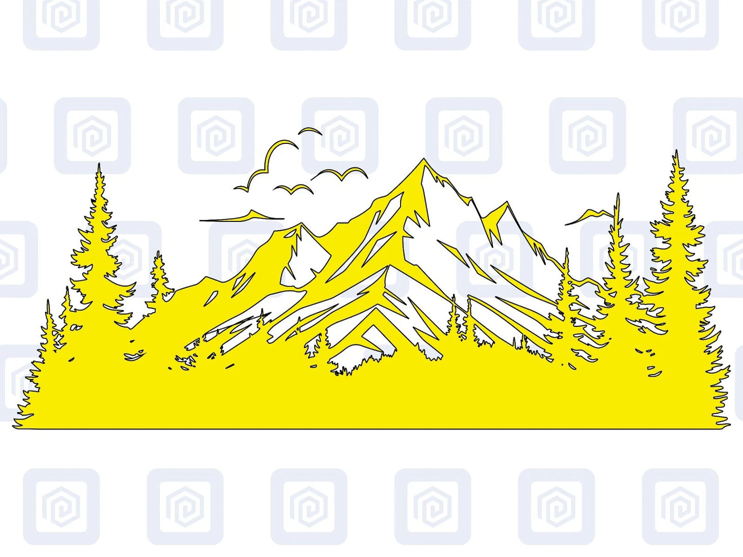LARGE Mountain Forrest Nature Vinyl Decal Camper Van Caravan Sticker Graphic