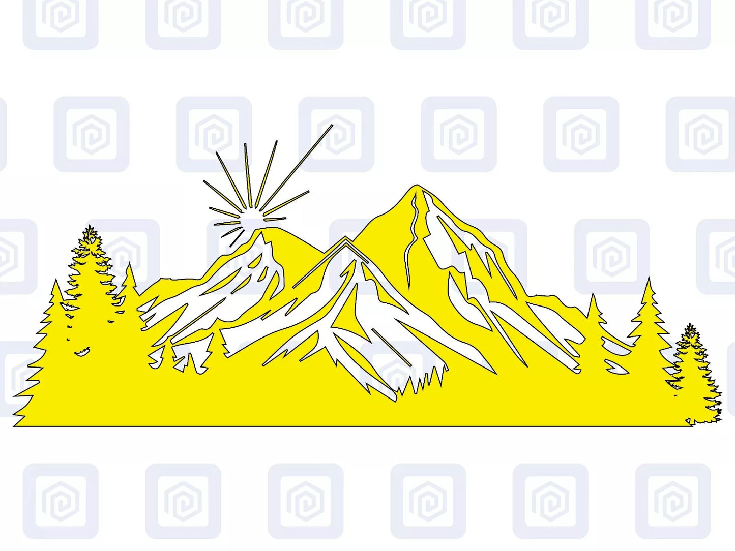 LARGE Mountain Forrest Hiking Lake Nature Vinyl Decal Camper Van Caravan Sticker