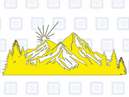 LARGE Mountain Forrest Hiking Lake Nature Vinyl Decal Camper Van Caravan Sticker