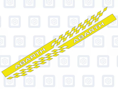 Fiat Abarth 500 595 695 Chequer Side Stripe Decal Sticker Pair (Set of 2)