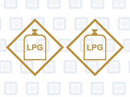LPG Gas Warning Sign Custom Colour sticker logos (set of 2)