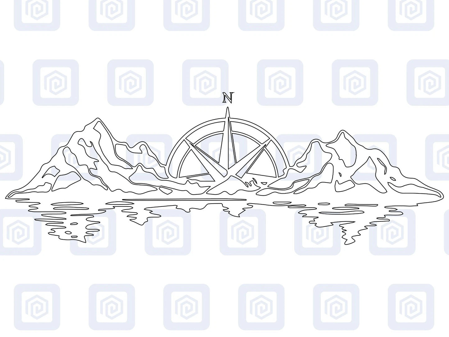 XL Mountain Compass Scenic Vinyl Decals For Camper Van Caravan Sticker Graphic