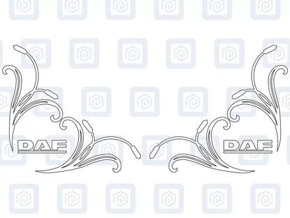 DAF Window Body Vinyl Decals For Truck Lorry XF XG XD XB CF LF Cab Pair x2