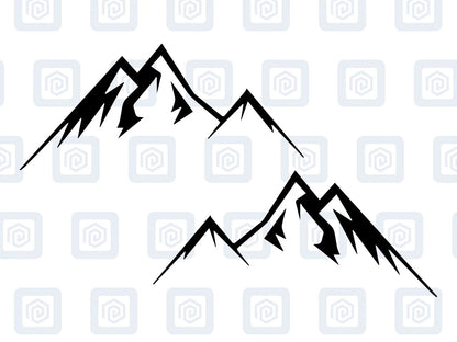 LARGE Mountain Vinyl Decals For Camper Van Caravan Sticker Graphic Pair x2