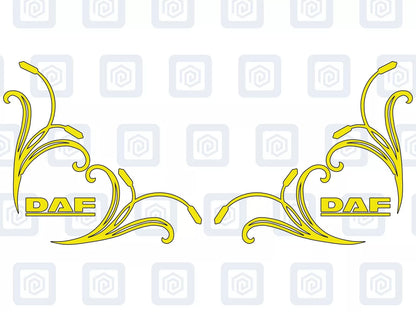 DAF Window Body Vinyl Decals For Truck Lorry XF XG XD XB CF LF Cab Pair x2