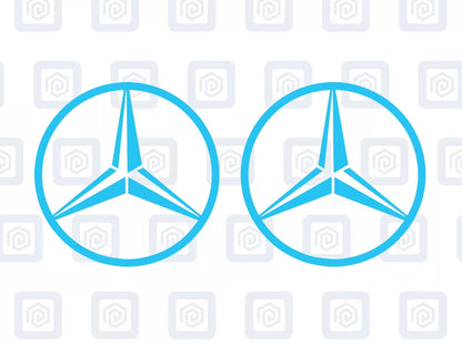 Mercedes Benz Style Vinyl Decal Sticker Logo x 2 AMG A B C E S CLASS