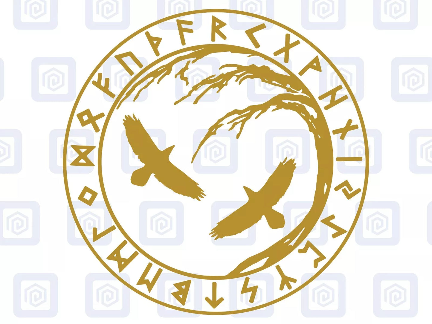 Rune Viking Raven Bird Vinyl Decals For Camper Van Caravan Sticker Graphic