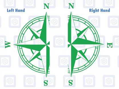2x Half Compass Round Vinyl Decals For Camper Motorhome Caravan Sticker Graphic