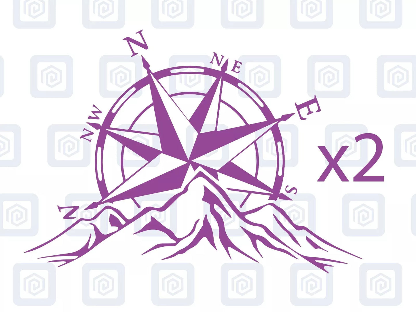 Compass Mountain Vinyl Decals For Campervan Van Caravan Sticker Graphic