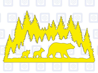 LARGE Bear WIth Cubs Decal For Campervan Van Caravan Sticker Graphic Forrest