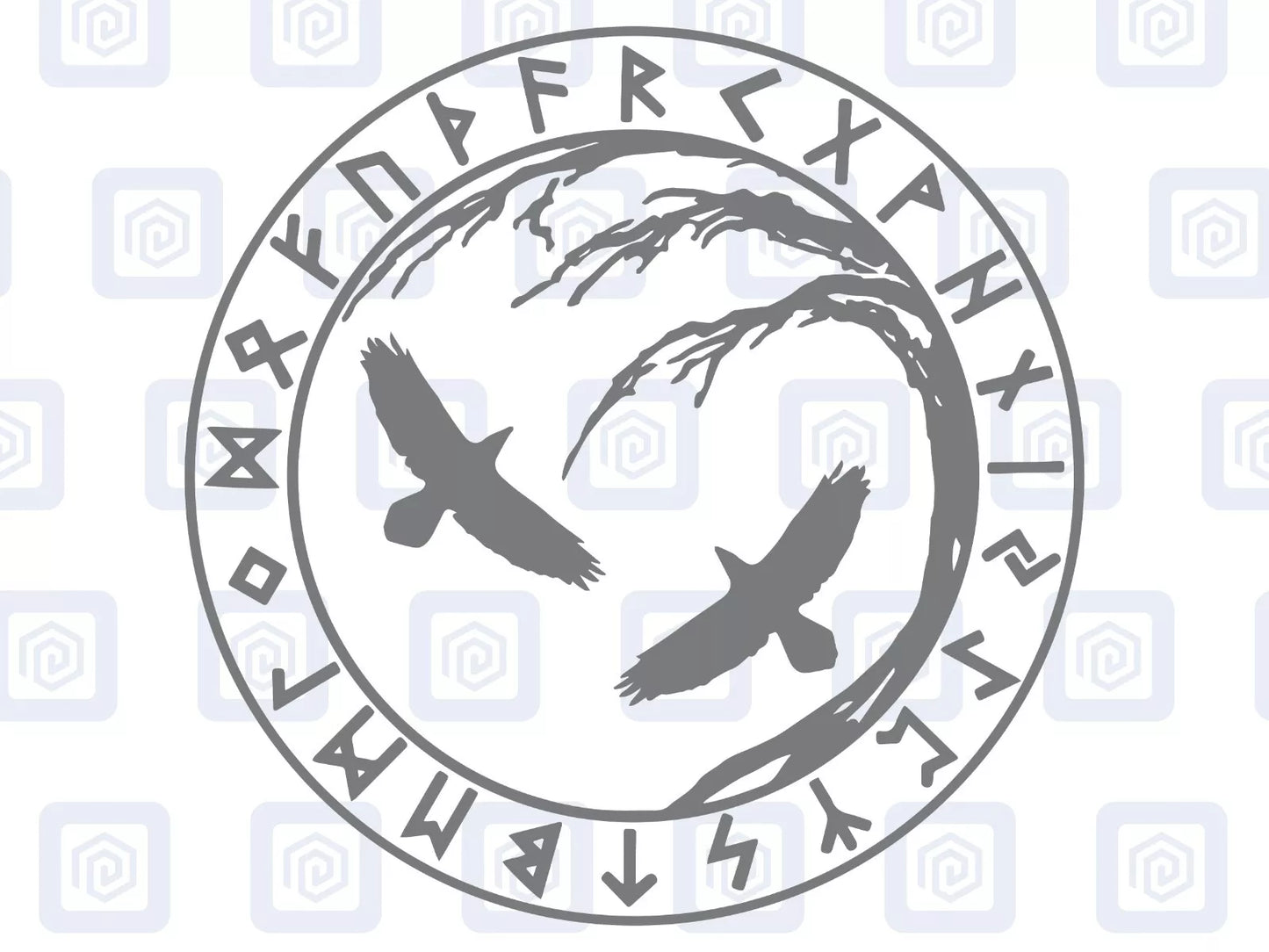 Rune Viking Raven Bird Vinyl Decals For Camper Van Caravan Sticker Graphic
