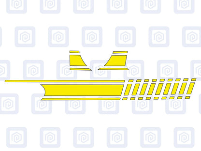 Fiat 500 Dashboard Decal To Match Side Stripes Customised Colour Sticker Sport