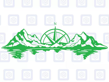 XL Mountain Compass Scenic Vinyl Decals For Camper Van Caravan Sticker Graphic